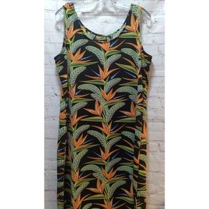 Bob Makie Wearable Art Women dress sleeveless medium bird of paradise tropical